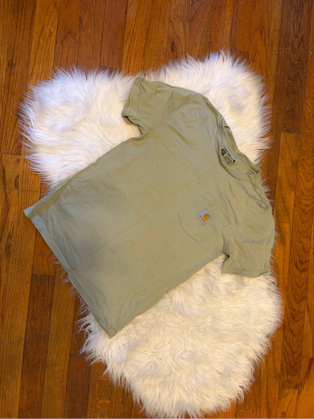 Kids M (8-10) Carhartt Short-Sleeve Pocket T-Shirt in Light Olive